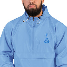 Load image into Gallery viewer, Embroidered Champion Packable Jacket- Blue Logo