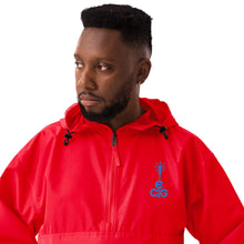 Load image into Gallery viewer, Embroidered Champion Packable Jacket- Blue Logo